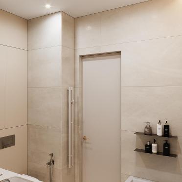 Интерьер ванной с нишей из плитки  смотреть на Basicdecor