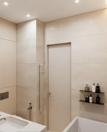 Интерьер ванной с нишей из плитки  смотреть на Basicdecor