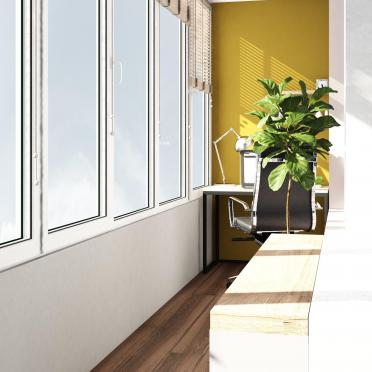 Интерьер балкона с балконом и панорамными окнами  смотреть на Basicdecor