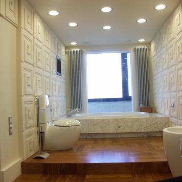 Интерьер ванной c подсветкой  смотреть на Basicdecor
