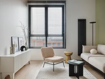 Интерьер гостиной с жалюзи и дверными жалюзи  смотреть на Basicdecor