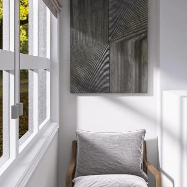Интерьер балкона с окном, балконом и панорамными окнами  смотреть на Basicdecor