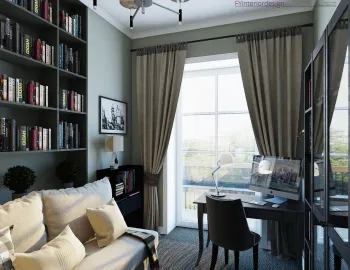 Интерьер c рабочим местом в классическом стиле смотреть на Basicdecor