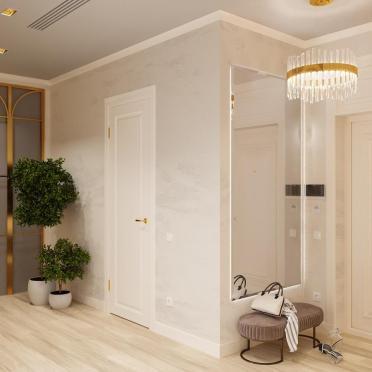Интерьер прихожей с зеркалом на двери  смотреть на Basicdecor