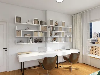 Интерьер кабинета c подсветкой  смотреть на Basicdecor