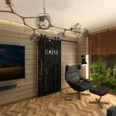 Интерьер с в деревянном доме в современном стиле смотреть на Basicdecor