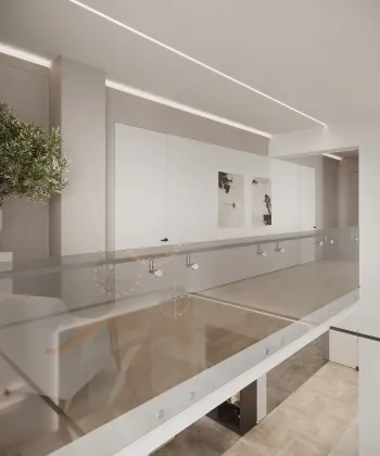 Интерьер с нишей с подсветкой, ресепшном и с подсветкой  смотреть на Basicdecor