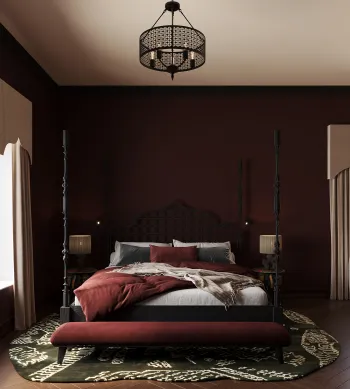 Интерьер спальни cветильниками над кроватью  смотреть на Basicdecor