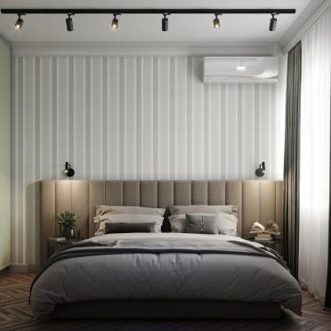Интерьер спальни cветильниками над кроватью  смотреть на Basicdecor