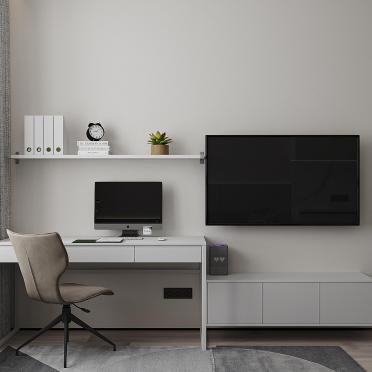 Интерьер спальни с телевизором на стене  смотреть на Basicdecor