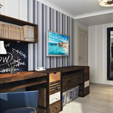 Интерьер детской c рабочим местом в современном стиле смотреть на Basicdecor