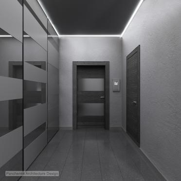 Интерьер с проходной, проемом, световыми линиями и с подсветкой  смотреть на Basicdecor