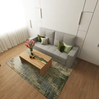 Интерьер с ковром под столом в современном стиле смотреть на Basicdecor