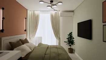 Интерьер спальни cветильниками над кроватью  смотреть на Basicdecor