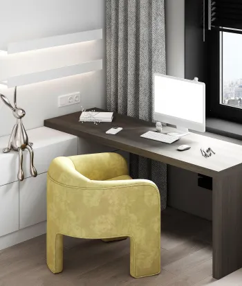 Интерьер c рабочим местом в современном стиле смотреть на Basicdecor