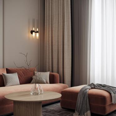 Интерьер гостиной cветильниками над кроватью  смотреть на Basicdecor