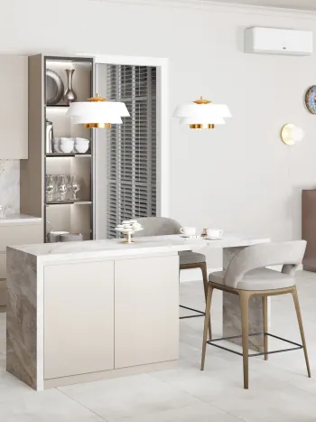 Интерьер кухни cветильниками над столом в стиле фьюжн смотреть на Basicdecor