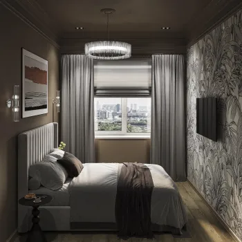 Интерьер спальни cветильниками над кроватью  смотреть на Basicdecor