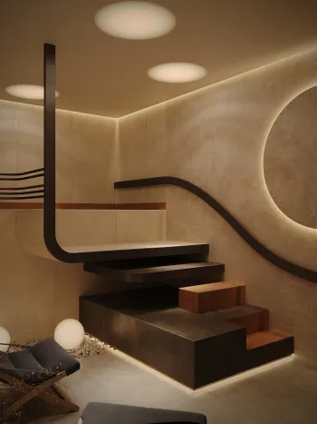 Интерьер с нишей с подсветкой, подсветкой светодиодной и с подсветкой  смотреть на Basicdecor