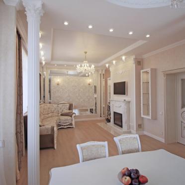 Интерьер столовой с проемом в неоклассике смотреть на Basicdecor