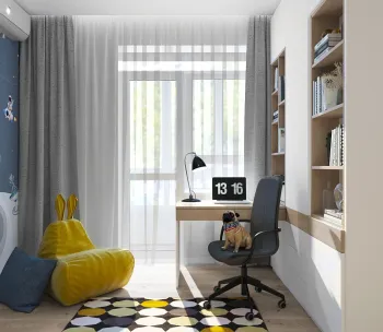 Интерьер детской c рабочим местом  смотреть на Basicdecor