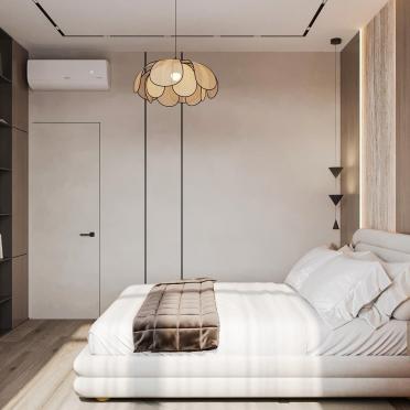 Интерьер спальни cветильниками над кроватью  смотреть на Basicdecor