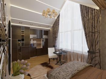 Интерьер спальни c рабочим местом в современном стиле смотреть на Basicdecor