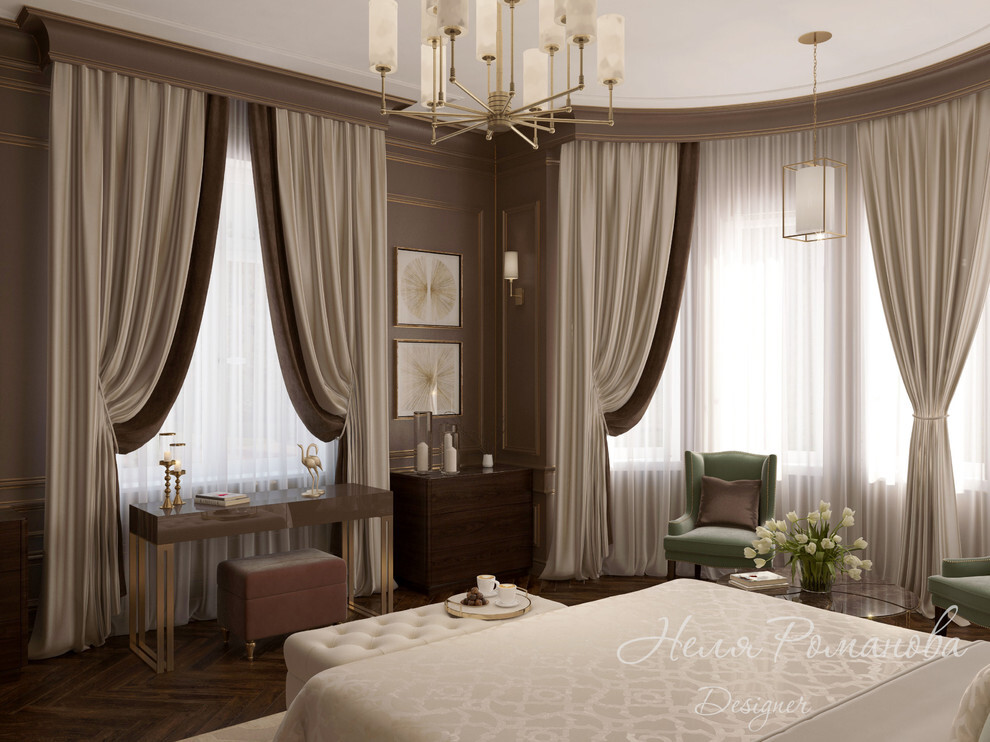 Интерьер спальни в неоклассике и в классическом стиле