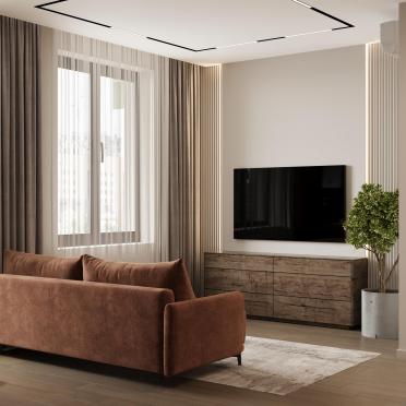 Интерьер гостиной cветовыми линиями  смотреть на Basicdecor