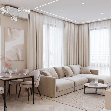 Интерьер гостиной cветовыми линиями и с подсветкой  смотреть на Basicdecor