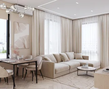 Интерьер гостиной cветовыми линиями и с подсветкой  смотреть на Basicdecor