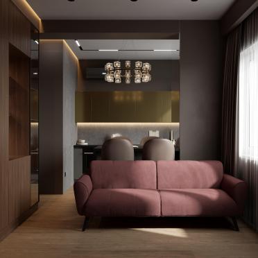 Интерьер гостиной c подсветкой  смотреть на Basicdecor