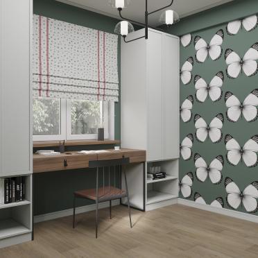 Интерьер кабинета с жалюзи и дверными жалюзи  смотреть на Basicdecor
