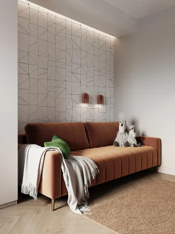 Интерьер детской cтеной за диваном  смотреть на Basicdecor
