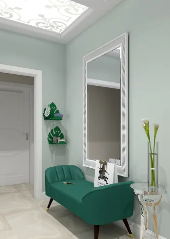 Интерьер с зеркалом на двери в неоклассике смотреть на Basicdecor