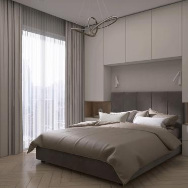 Интерьер спальни cветильниками над кроватью  смотреть на Basicdecor