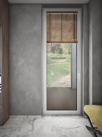 Интерьер прихожей с жалюзи и дверными жалюзи  смотреть на Basicdecor