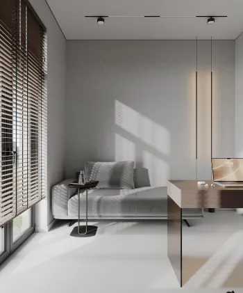 Интерьер с жалюзи и дверными жалюзи  смотреть на Basicdecor