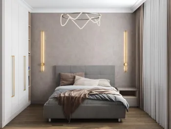 Интерьер спальни cветильниками над кроватью  смотреть на Basicdecor
