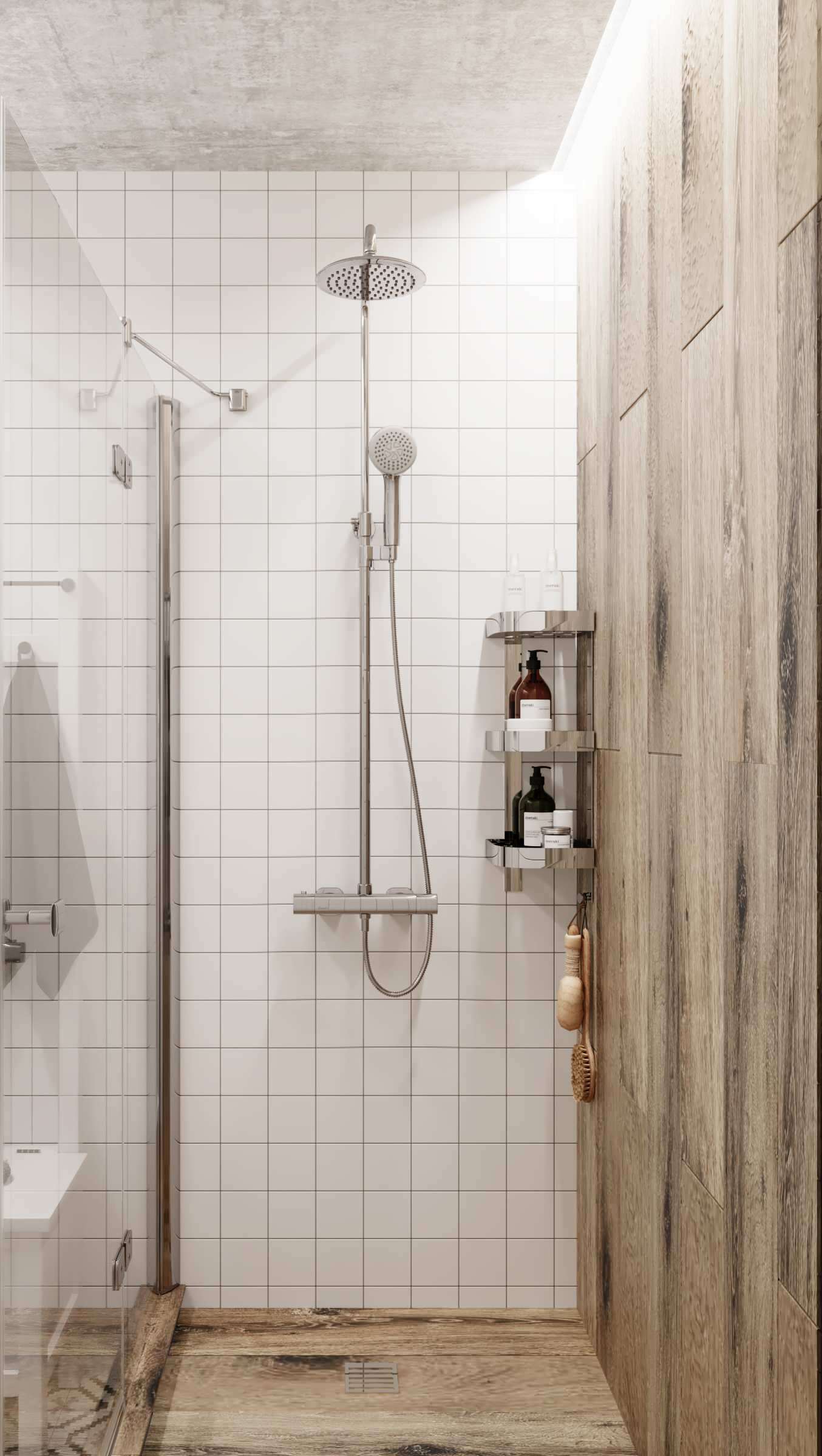 Интерьер ванной в стиле лофт и скандинавском стиле