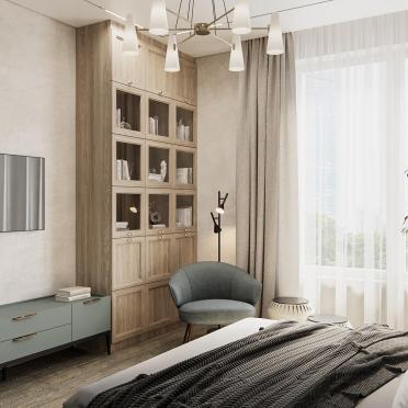 Интерьер спальни cветильниками над кроватью  смотреть на Basicdecor
