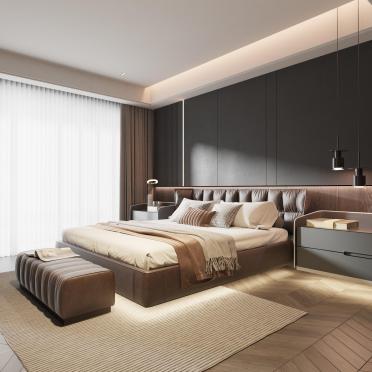 Интерьер спальни cветильниками над кроватью  смотреть на Basicdecor