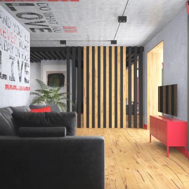 Интерьер гостиной в стиле лофт смотреть на Basicdecor