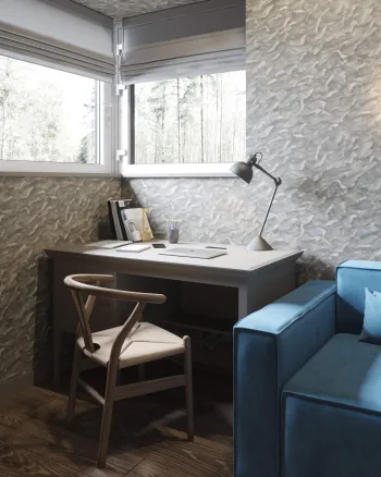 Интерьер c рабочим местом в современном стиле смотреть на Basicdecor