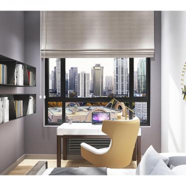 Интерьер c рабочим местом и жалюзи  смотреть на Basicdecor