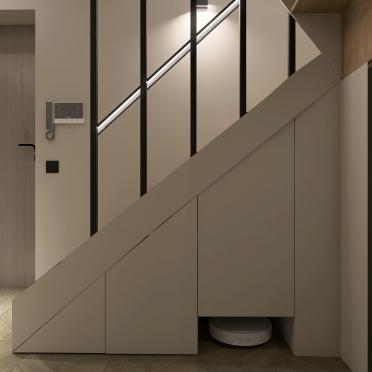 Интерьер с лестницей и под лестницей  смотреть на Basicdecor