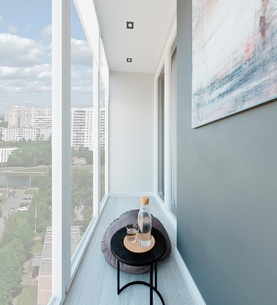Интерьер балкона с балконом в современном стиле