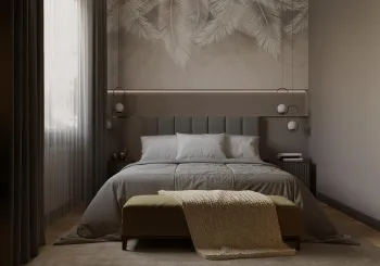 Интерьер спальни cветильниками над кроватью  смотреть на Basicdecor
