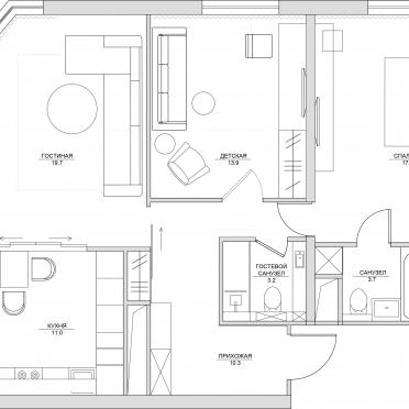 Интерьер с проходной  смотреть на Basicdecor