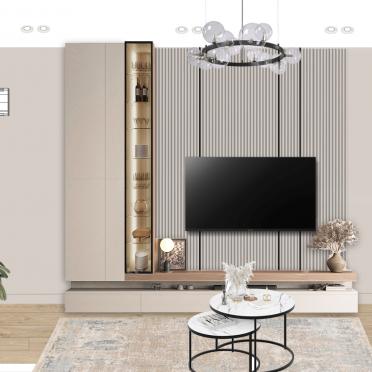 Интерьер гостиной c подсветкой  смотреть на Basicdecor